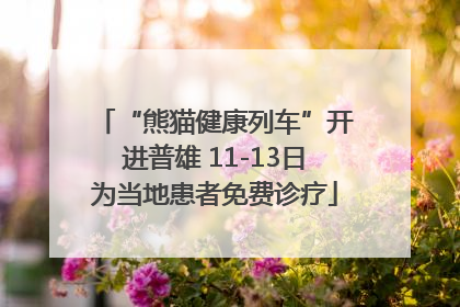 “熊猫健康列车”开进普雄 11-13日为当地患者免费诊疗