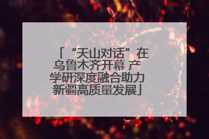 “天山对话”在乌鲁木齐开幕 产学研深度融合助力新疆高质量发展