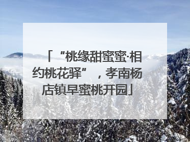“桃缘甜蜜蜜·相约桃花驿”，孝南杨店镇早蜜桃开园