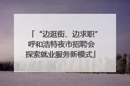 “边逛街、边求职” 呼和浩特夜市招聘会探索就业服务新模式