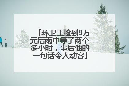 环卫工捡到9万元后雨中等了两个多小时，事后他的一句话令人动容