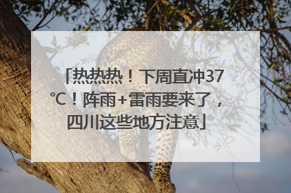 热热热！下周直冲37℃！阵雨+雷雨要来了，四川这些地方注意