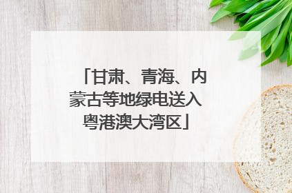 甘肃、青海、内蒙古等地绿电送入粤港澳大湾区