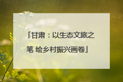 甘肃：以生态文旅之笔 绘乡村振兴画卷
