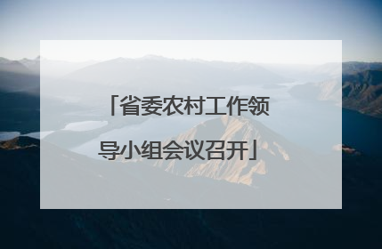 省委农村工作领导小组会议召开