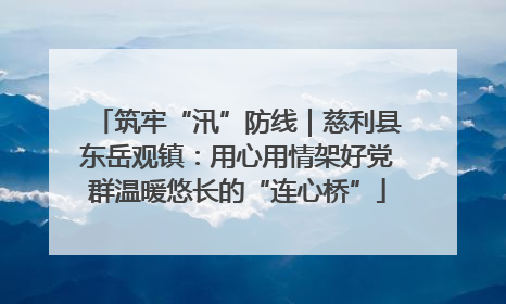 筑牢“汛”防线｜慈利县东岳观镇：用心用情架好党群温暖悠长的“连心桥”