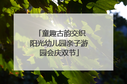 童趣古韵交织 阳光幼儿园亲子游园会庆双节