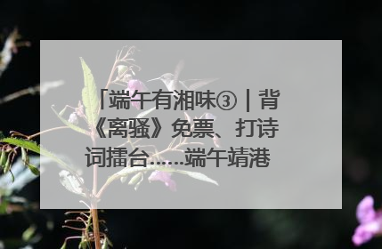 端午有湘味③｜背《离骚》免票、打诗词擂台……端午靖港古镇趣味多