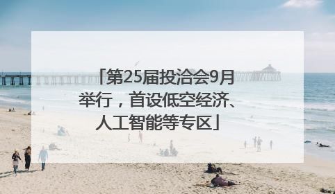 第25届投洽会9月举行，首设低空经济、人工智能等专区
