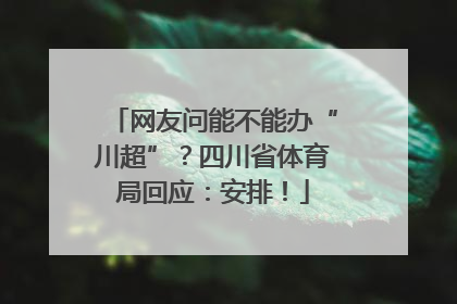 网友问能不能办“川超”？四川省体育局回应：安排！