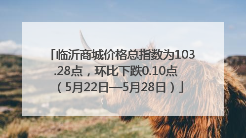 临沂商城价格总指数为103.28点，环比下跌0.10点（5月22日—5月28日）