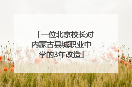 一位北京校长对内蒙古县城职业中学的3年改造