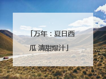 万年：夏日西瓜 清甜爆汁