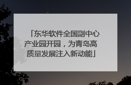 东华软件全国副中心产业园开园，为青岛高质量发展注入新动能