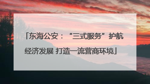 东海公安：“三式服务”护航经济发展 打造一流营商环境