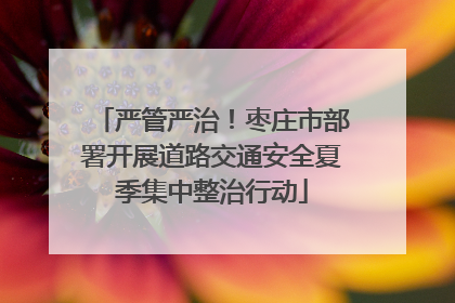 严管严治！枣庄市部署开展道路交通安全夏季集中整治行动