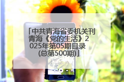 中共青海省委机关刊 青海《党的生活》2025年第05期目录 (总第500期)
