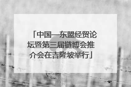 中国—东盟经贸论坛暨第三届链博会推介会在吉隆坡举行