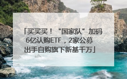 买买买！“国家队”加码6亿认购ETF，2家公募出手自购旗下新基千万