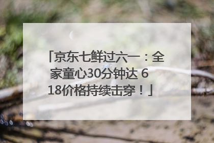 京东七鲜过六一：全家童心30分钟达 618价格持续击穿！