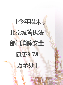 今年以来，北京城管执法部门消除安全隐患3.78万余处