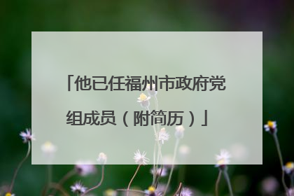他已任福州市政府党组成员（附简历）