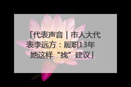 代表声音｜市人大代表李远方：履职13年 她这样“找”建议
