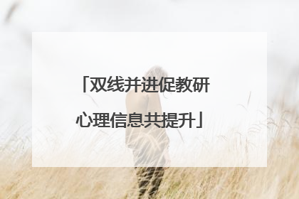 双线并进促教研 心理信息共提升
