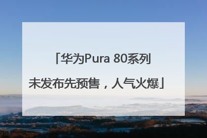 华为Pura 80系列未发布先预售，人气火爆