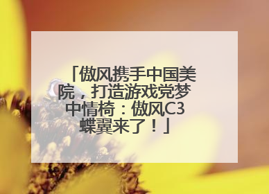 傲风携手中国美院，打造游戏党梦中情椅：傲风C3蝶翼来了！