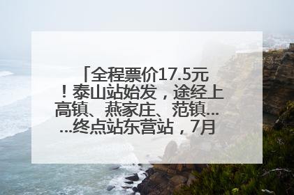 全程票价17.5元！泰山站始发，途经上高镇、燕家庄、范镇……终点站东营站，7月1日开通！