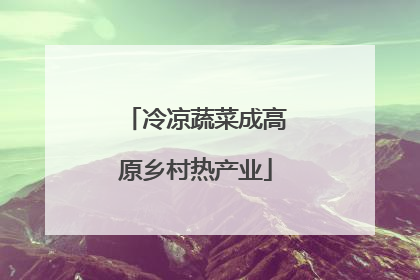 冷凉蔬菜成高原乡村热产业