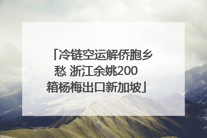 冷链空运解侨胞乡愁 浙江余姚200箱杨梅出口新加坡