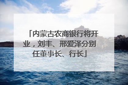 内蒙古农商银行将开业，刘丰、邢爱泽分别任董事长、行长