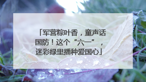 军营粽叶香，童声话国防！这个“六一”，迷彩绿里播种爱国心