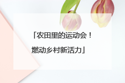 农田里的运动会！燃动乡村新活力