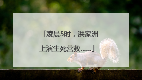 凌晨5时，洪家洲上演生死营救……