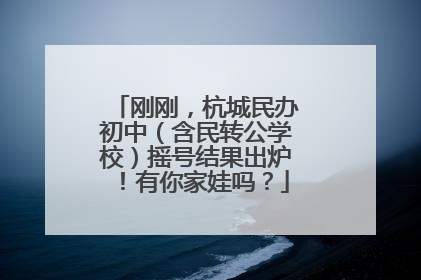 刚刚，杭城民办初中（含民转公学校）摇号结果出炉！有你家娃吗？