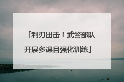 利刃出击！武警部队开展多课目强化训练