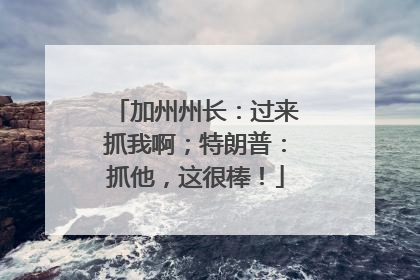 加州州长：过来抓我啊；特朗普：抓他，这很棒！