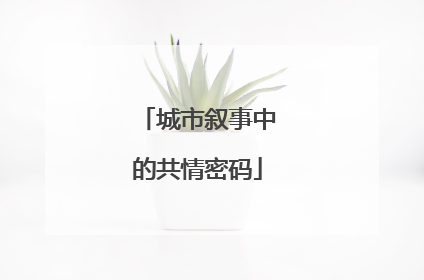 城市叙事中的共情密码