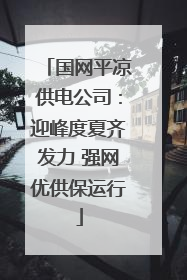 国网平凉供电公司：迎峰度夏齐发力 强网优供保运行