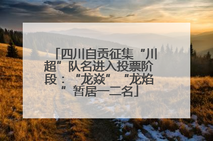 四川自贡征集“川超”队名进入投票阶段：“龙焱”“龙焰”暂居一二名