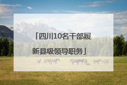四川10名干部履新县级领导职务