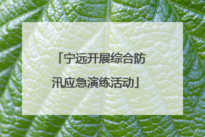 宁远开展综合防汛应急演练活动