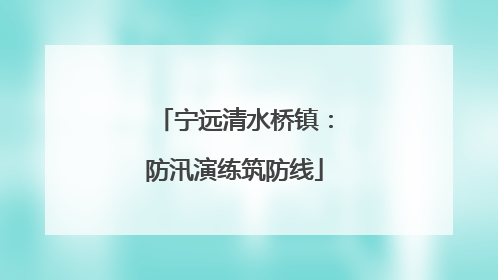 宁远清水桥镇：防汛演练筑防线