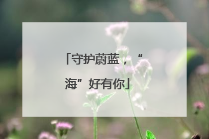 守护蔚蓝，“海”好有你