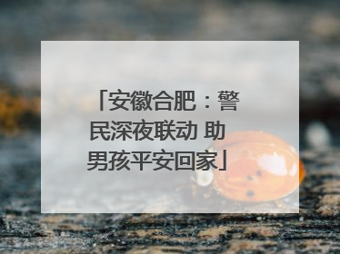 安徽合肥：警民深夜联动 助男孩平安回家