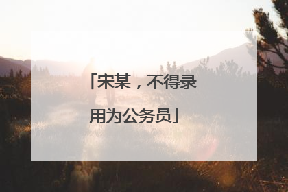 宋某，不得录用为公务员