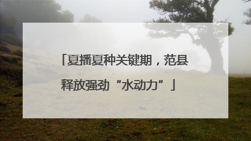 夏播夏种关键期，范县释放强劲“水动力”